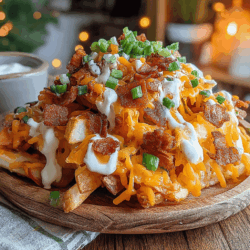 Get ready to elevate your game day experience with these indulgent Game Day Loaded Garlic Fries with Cheesy Bacon! These fries are the ultimate crowd-pleaser, combining crispy golden potatoes with a burst of savory garlic flavor, topped off with gooey melted cheese and crispy bacon bits. Whether you're cheering for your favorite team, hosting a lively watch party, or just craving a delicious snack, these loaded fries are the perfect finger food to satisfy everyone’s appetite.