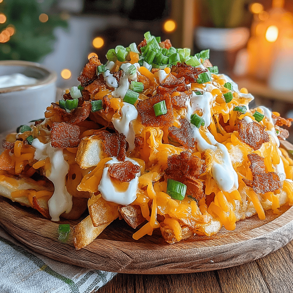 Get ready to elevate your game day experience with these indulgent Game Day Loaded Garlic Fries with Cheesy Bacon! These fries are the ultimate crowd-pleaser, combining crispy golden potatoes with a burst of savory garlic flavor, topped off with gooey melted cheese and crispy bacon bits. Whether you're cheering for your favorite team, hosting a lively watch party, or just craving a delicious snack, these loaded fries are the perfect finger food to satisfy everyone’s appetite.