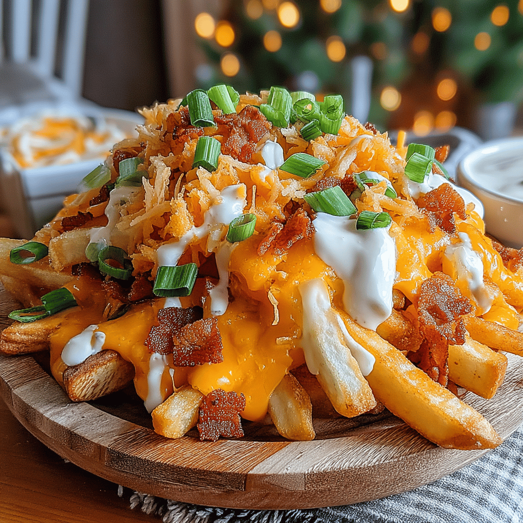 Get ready to elevate your game day experience with these indulgent Game Day Loaded Garlic Fries with Cheesy Bacon! These fries are the ultimate crowd-pleaser, combining crispy golden potatoes with a burst of savory garlic flavor, topped off with gooey melted cheese and crispy bacon bits. Whether you're cheering for your favorite team, hosting a lively watch party, or just craving a delicious snack, these loaded fries are the perfect finger food to satisfy everyone’s appetite.