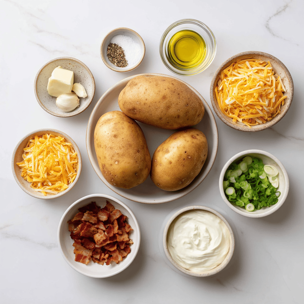 Ingredients for Game Day Loaded Garlic Fries with Cheesy Bacon